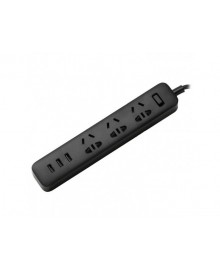 Удлинитель, черный (4 разъема + 2 USB) Power Strip